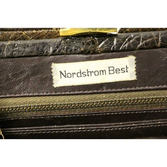 Nordstrom Best BROWN GENUINE LEATHER FRAME POCKETBOOK BAG HANDBAG SMALL PURSE - Picture 12 of 12
